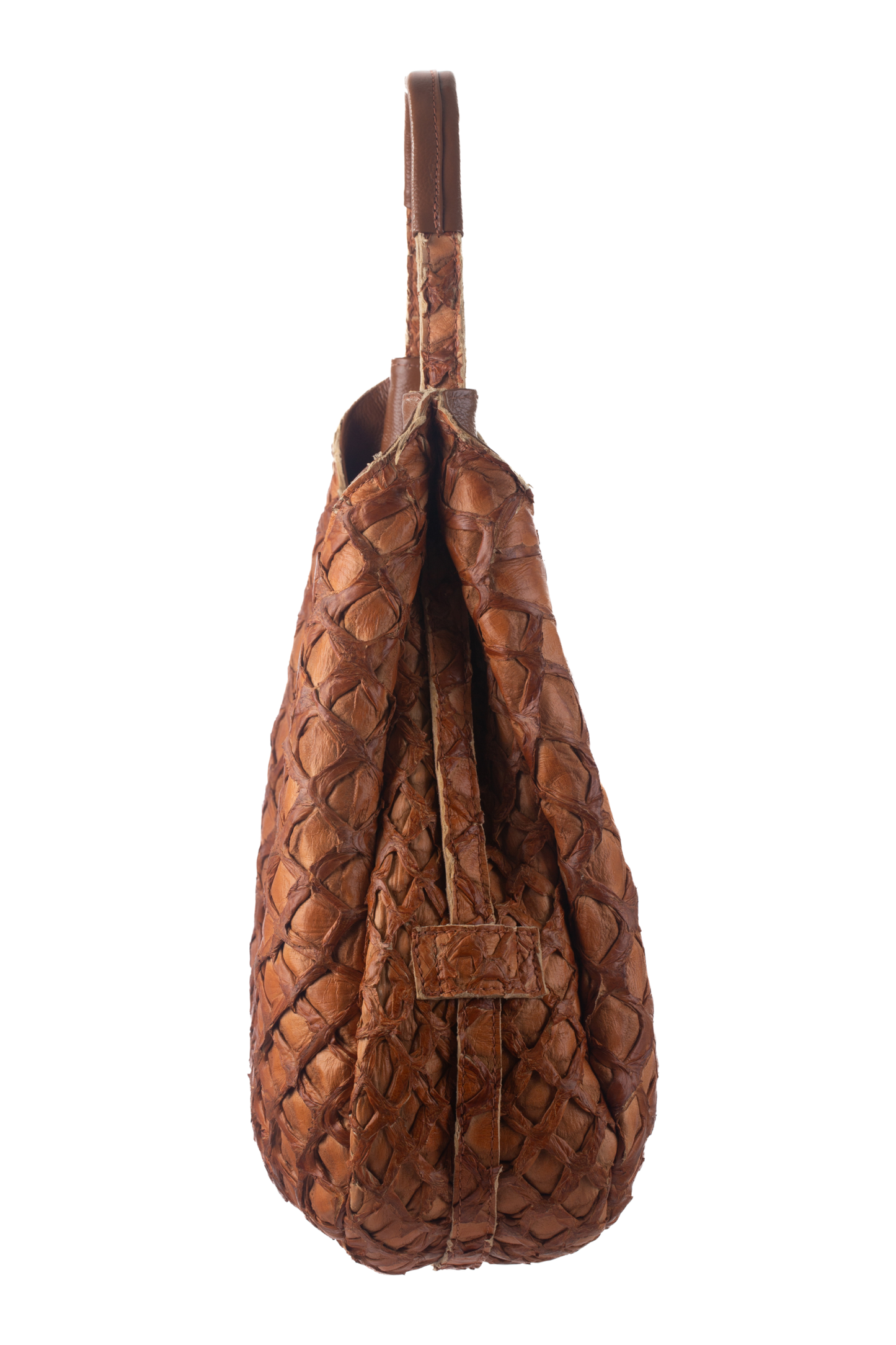 Bolsa 1983 Fivela - Couro de Pirarucu Caramelo