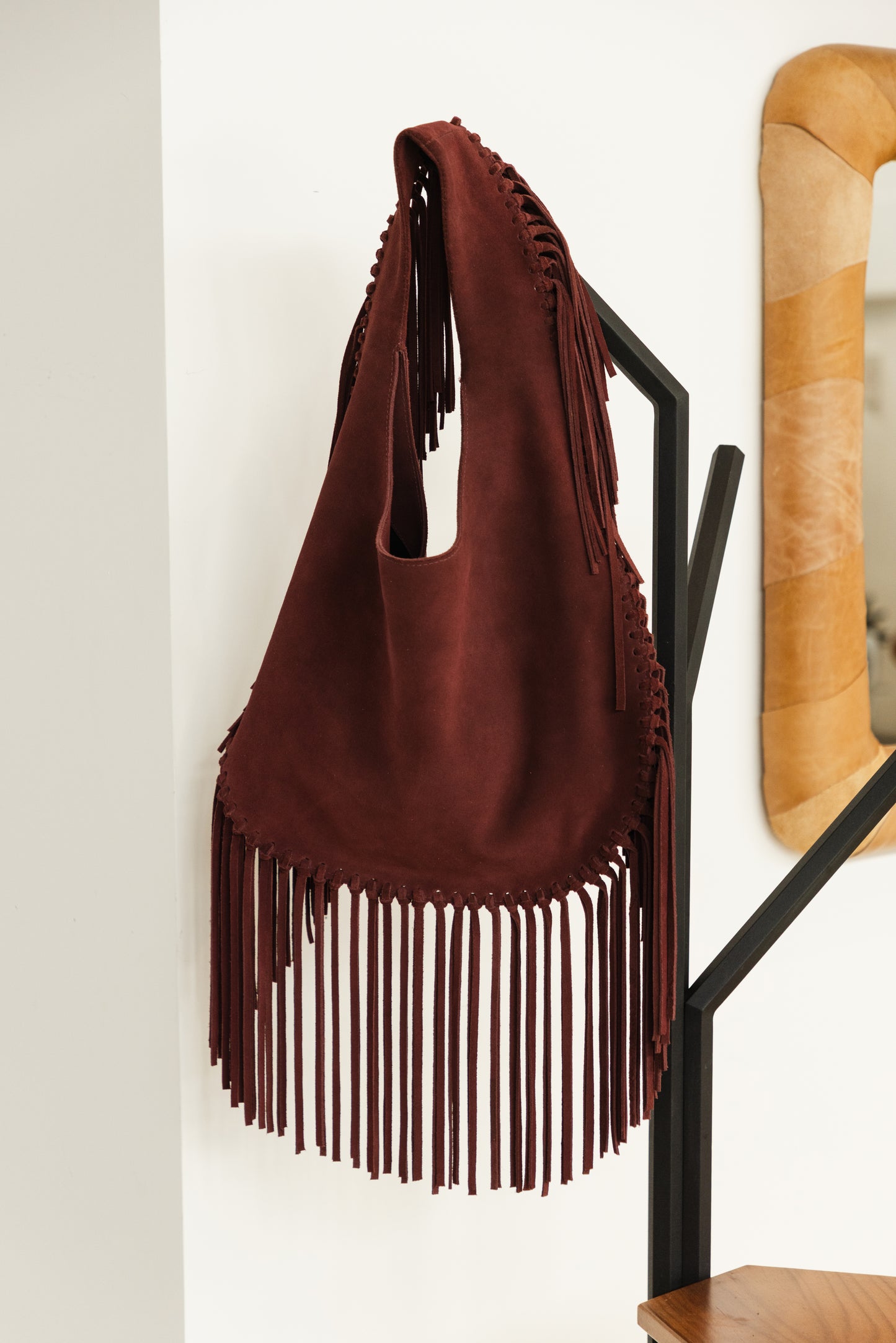 Bolsa 1960 Franja - Burgundy